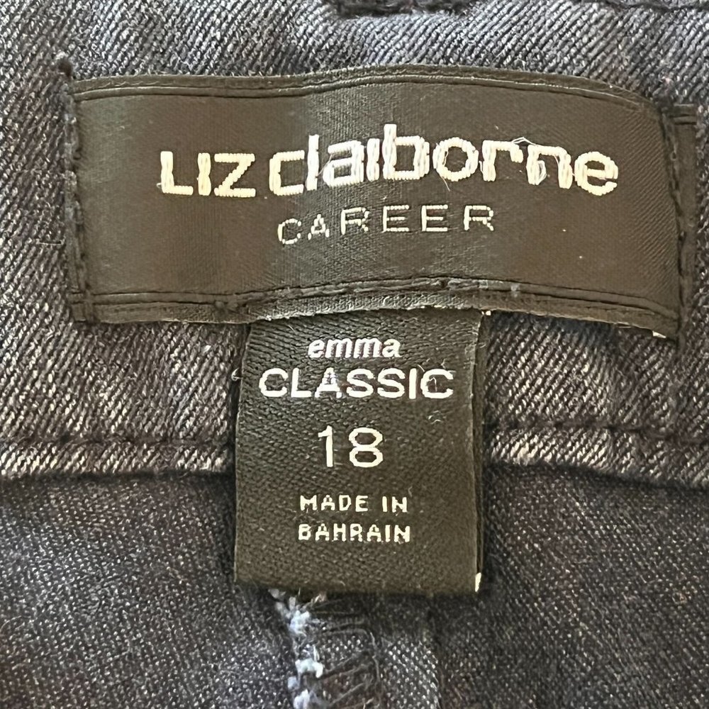 Liz Clairborne Jeans Womens 18 Emma Classic Blue Denim‎ Dark Wash Cotton - Picture 8 of 8